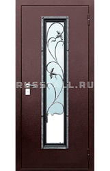 Стальная дверь со стеклом RS15 - Изображение